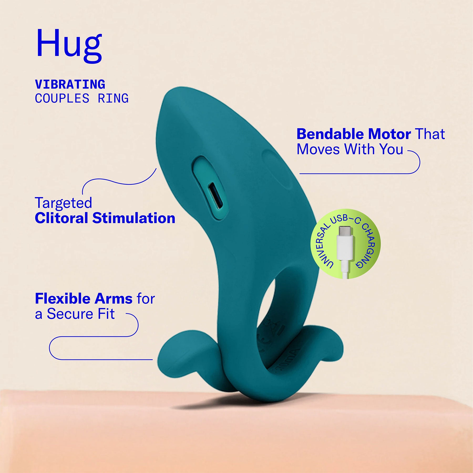 Hug Vibrating Silicone Couples Cock Ring By Dame - Fir