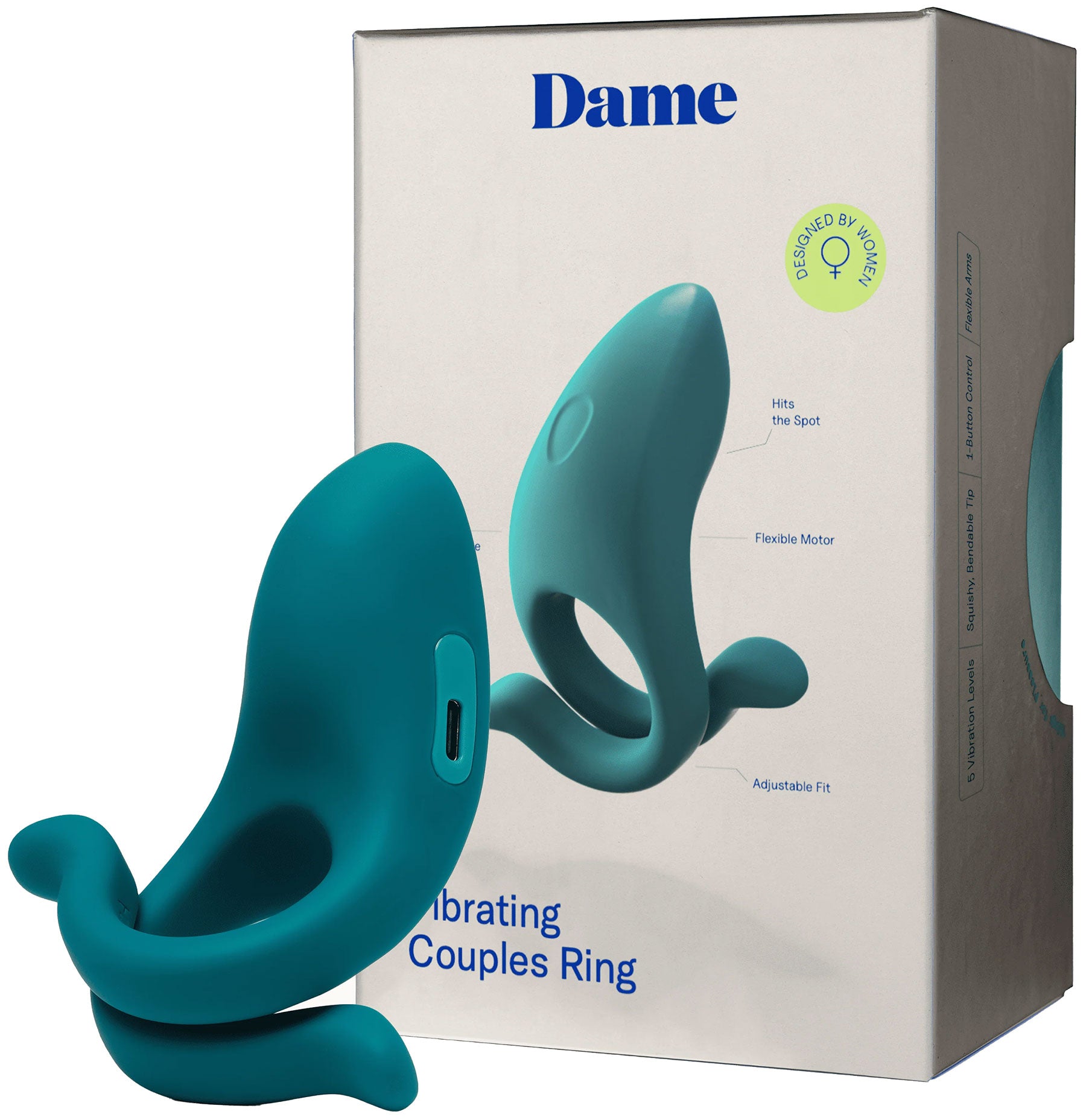 Hug Vibrating Silicone Couples Cock Ring By Dame - Fir