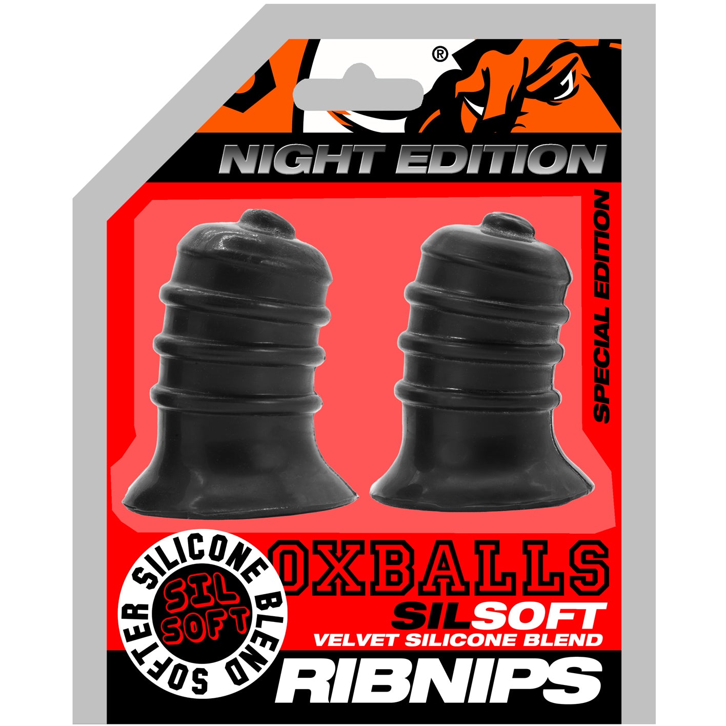 Oxballs RibNips Curved Wide Based Nip Suckers - Night Edition