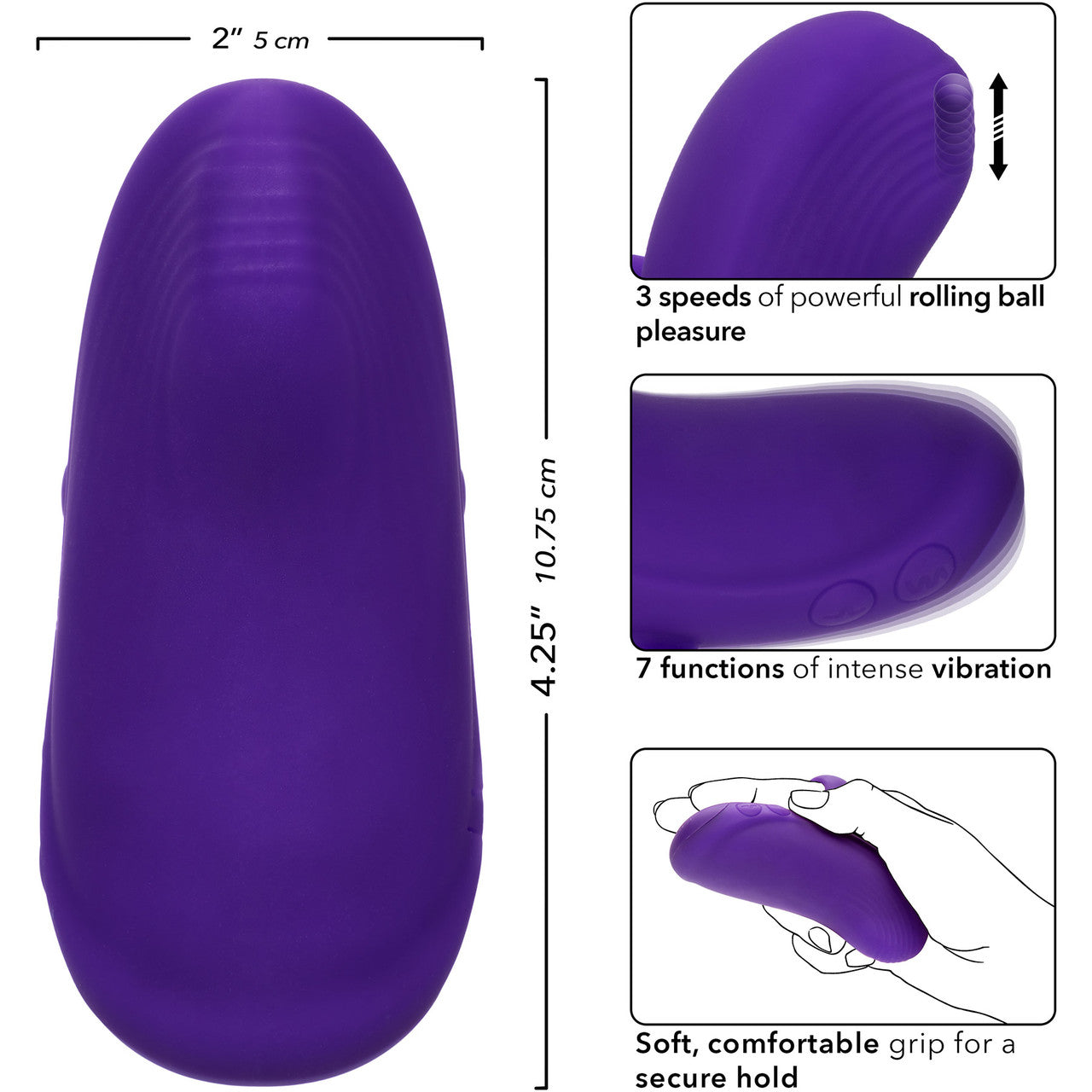 Envy Handheld Rolling Ball Massager Rechargeable Silicone Waterproof Finger Vibrator By CalExotics