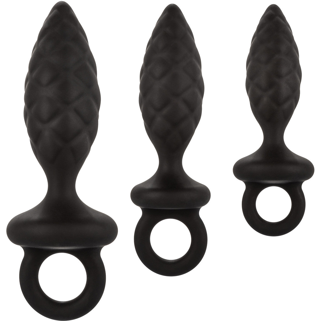 Silicone Anal Probe Training Kit, Set of 3 By CalExotics - Black Silicone Anal Probe Training Kit, Set of 3 By CalExotics - Black