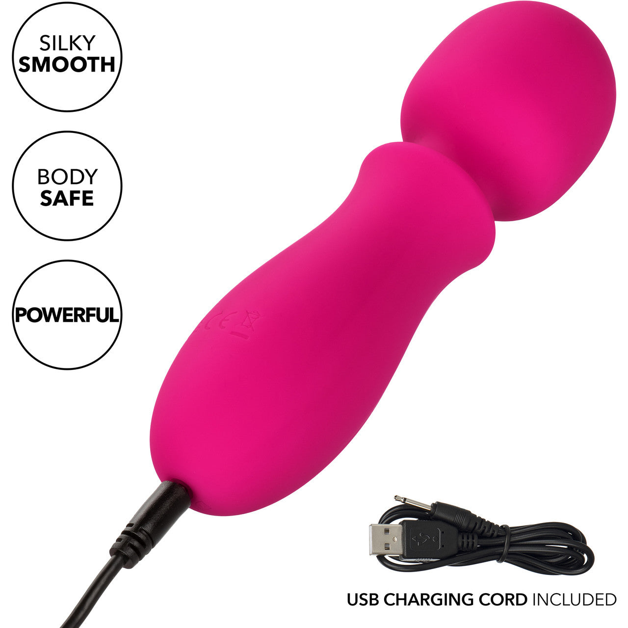 Bliss Liquid Silicone Mini Wand Rechargeable Waterproof Vibrator - Pink