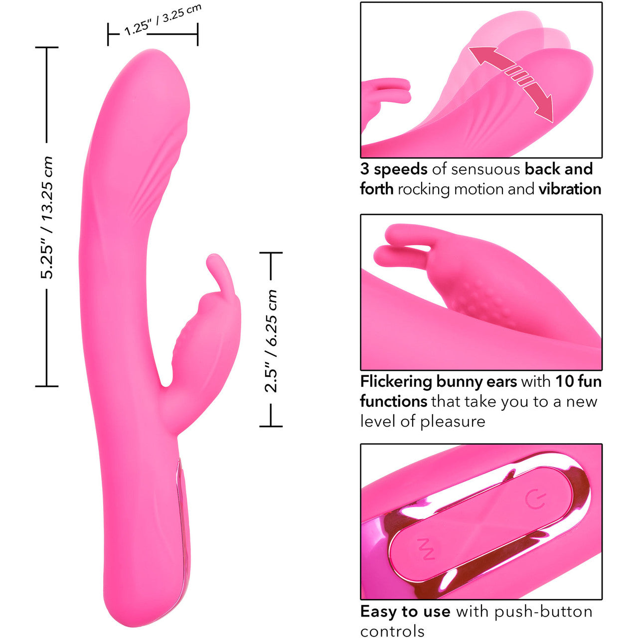 Jack Rabbit Elite Rocking Rabbit Silicone Rechargeable Dual Stimulation Vibrator By CalExotics