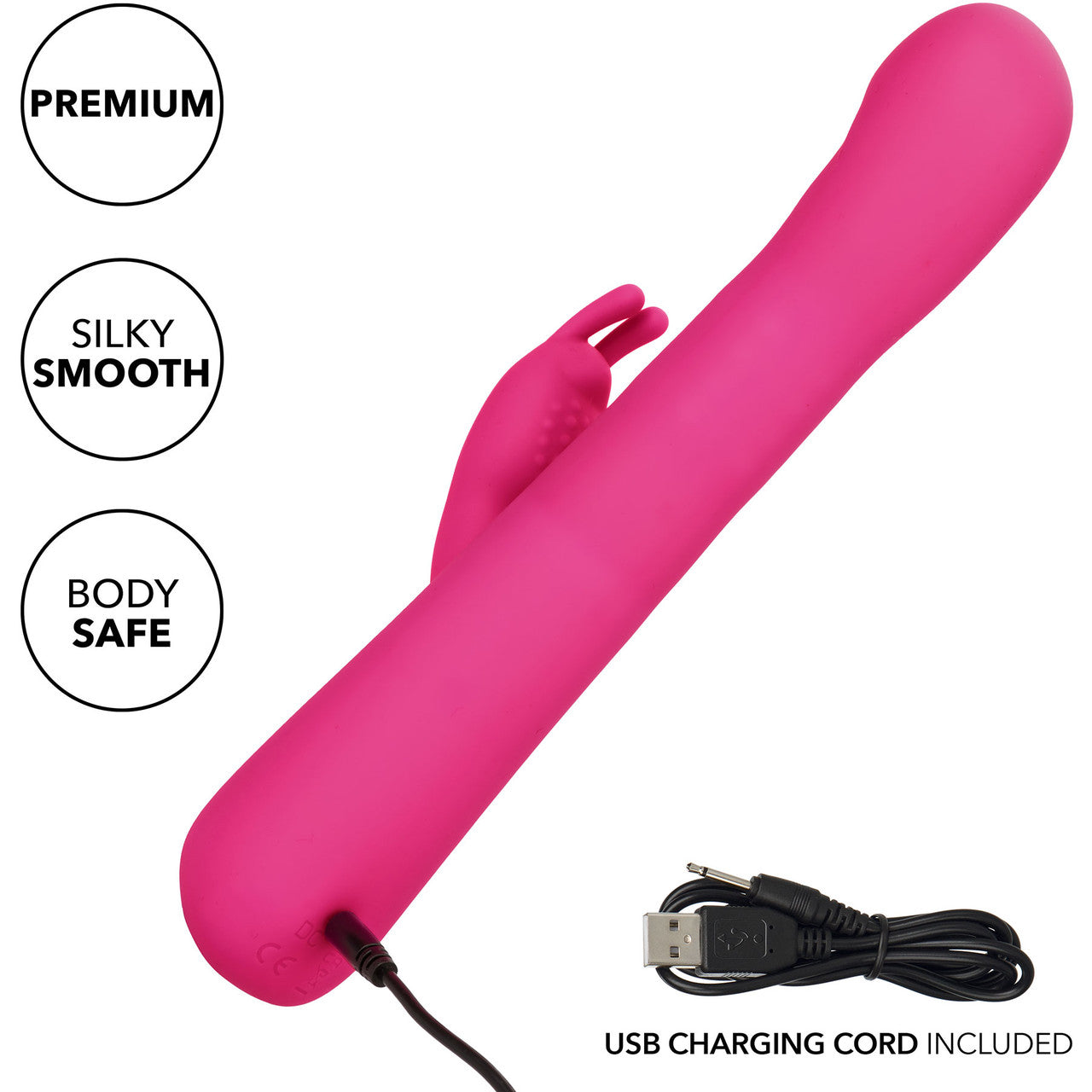 Jack Rabbit Elite Beaded G Rabbit Silicone Rechargeable Dual Stimulation Vibrator By CalExotics