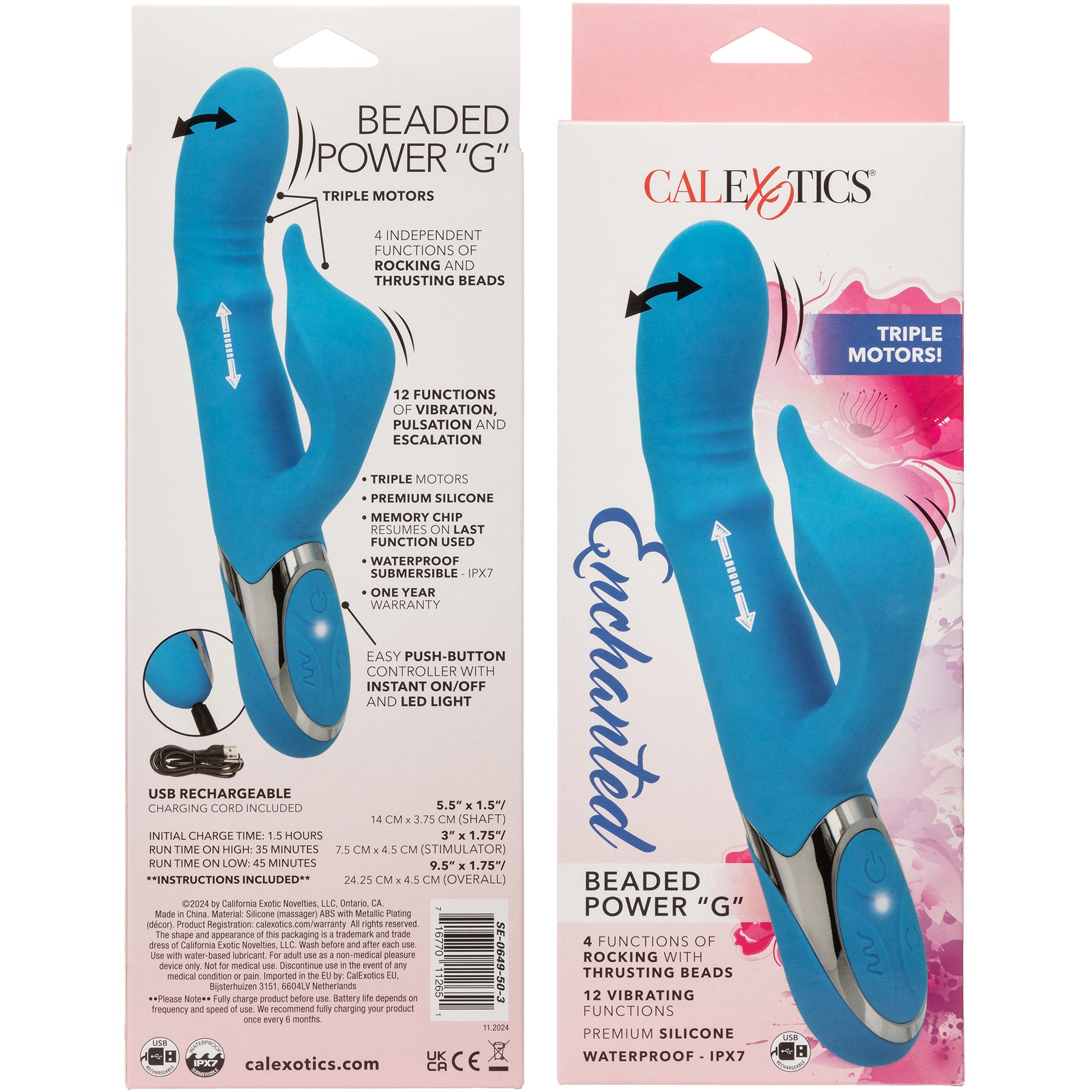 Enchanted Beaded Power "G" Dual Stimulation Silicone Vibrator By CalExotics