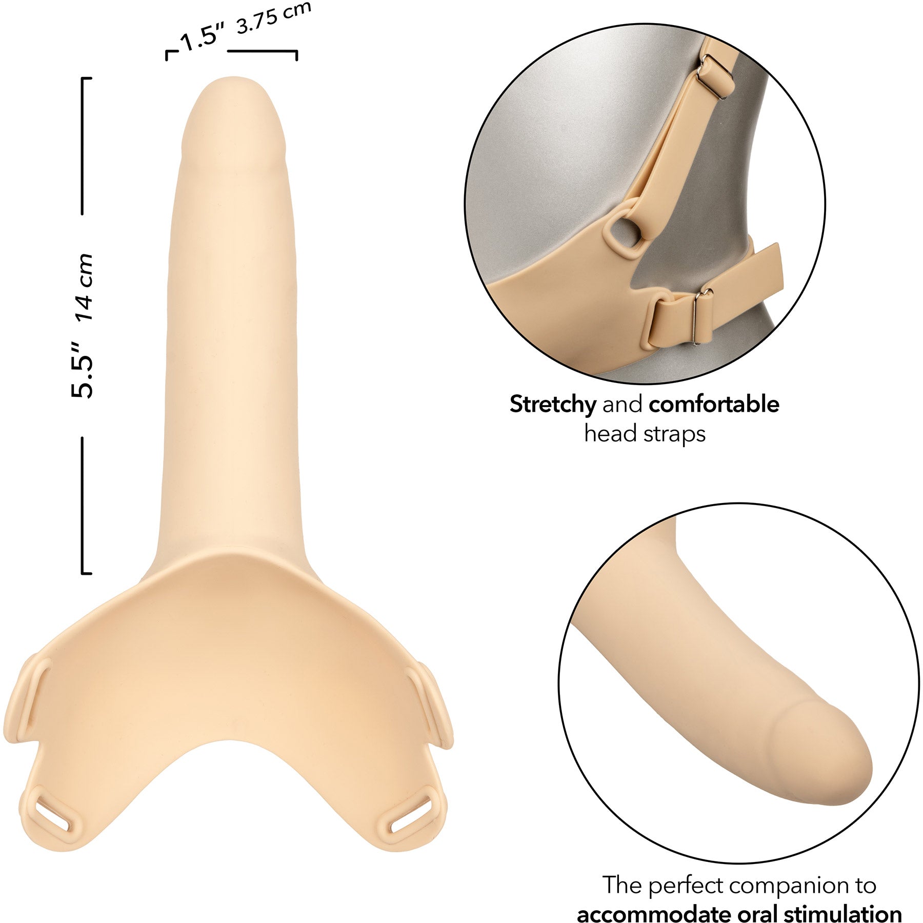 Accommodator Silicone Dong Oral Stimulation Penetrator By CalExotics - Vanilla
