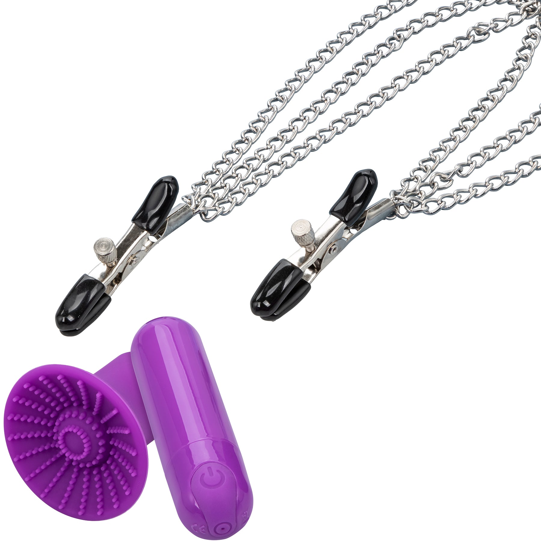 Pleasure Kits Passion Collection With Bullet, Nipple Clamps & Nipple Teaser By CalExotics