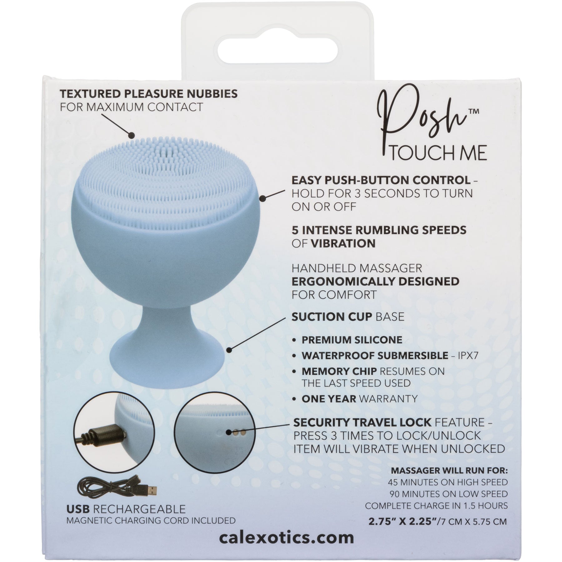 Posh™ Touch Me Rechargeable Silicone Vibrator With Suction Base By CalExotics