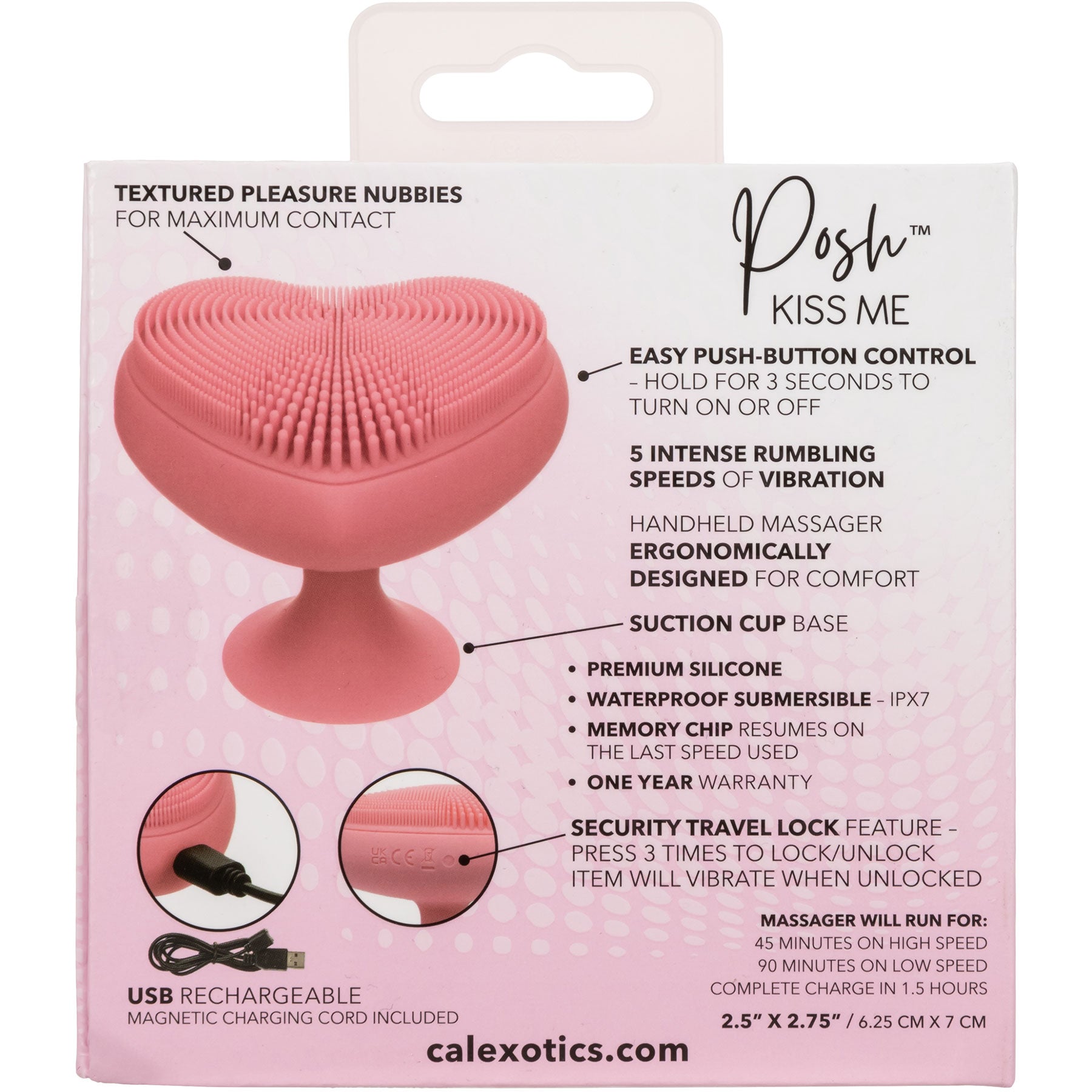 Posh™ Kiss Me Rechargeable Silicone Vibrator With Suction Base By CalExotics