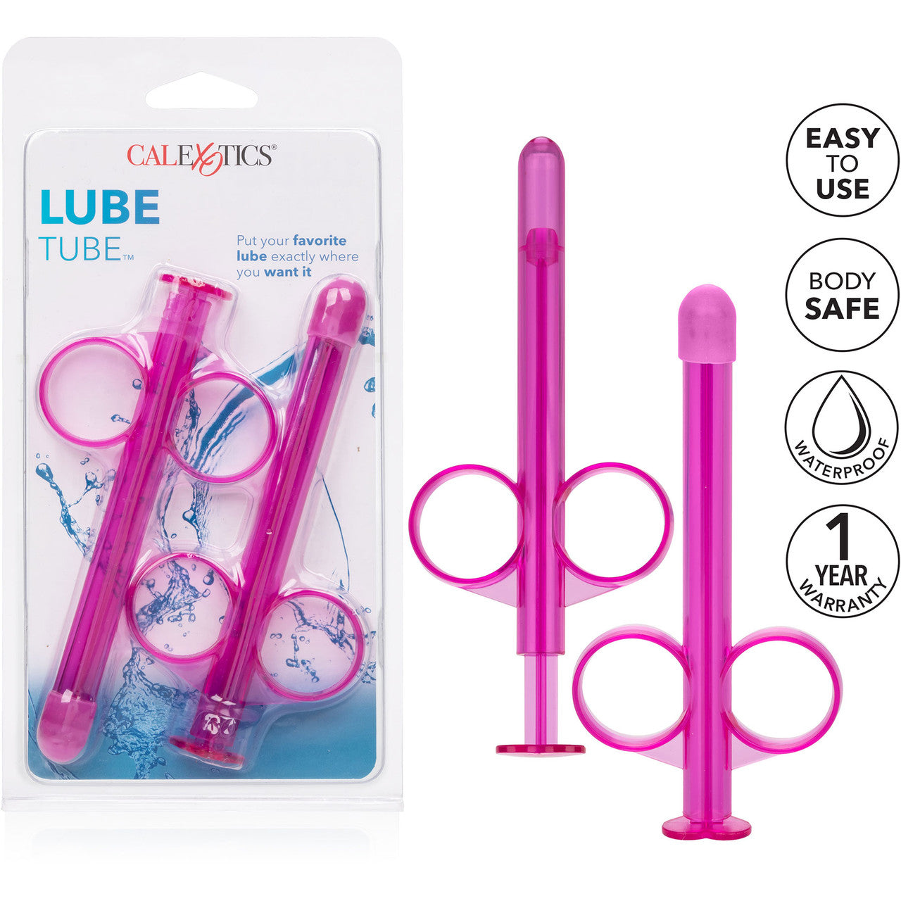 Lube Tube Lubricant Applicator, Set Of 2 By CalExotics - Purple