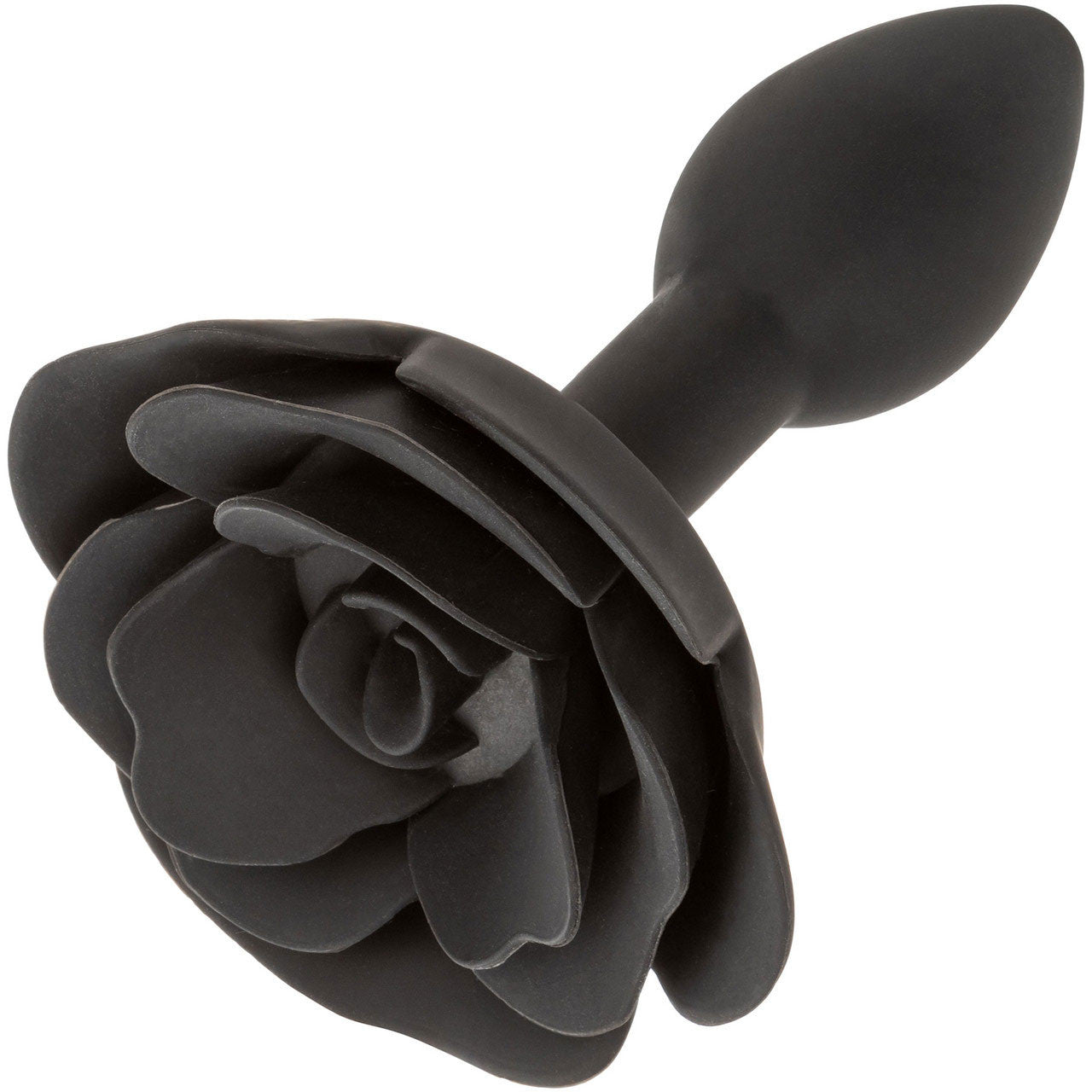 Forbidden Small Rose Silicone Butt Plug By CalExotics - Black Forbidden Small Rose Silicone Butt Plug By CalExotics - Black