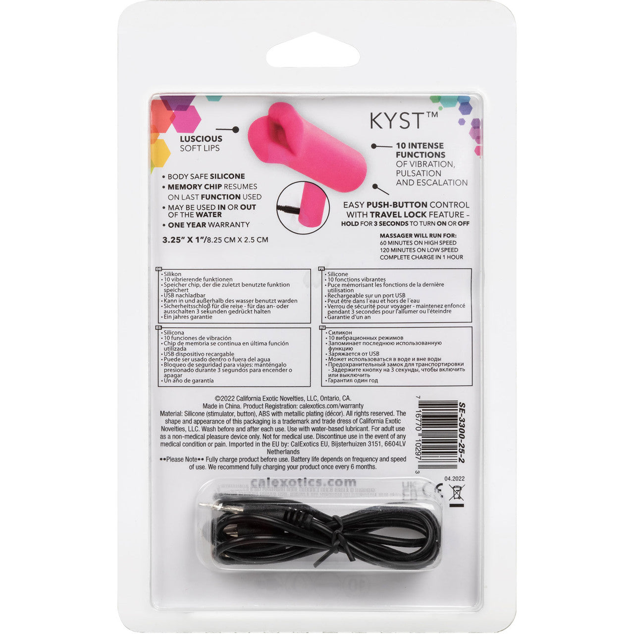 Kyst Lips Powerful Waterproof Rechargeable Bullet Vibrator By CalExotics - Pink