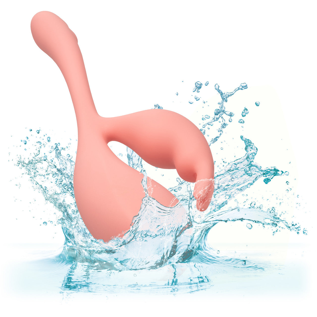 Elle Liquid Silicone Bunny Rechargeable Waterproof Dual Stimulation Vibrator By CalExotics - Orange