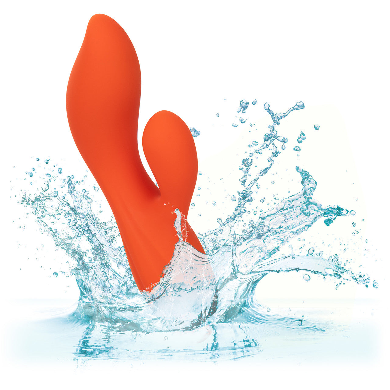 Stella Liquid Silicone Dual Teaser Rechargeable Waterproof Rabbit Style Vibrator By CalExotics - Orange