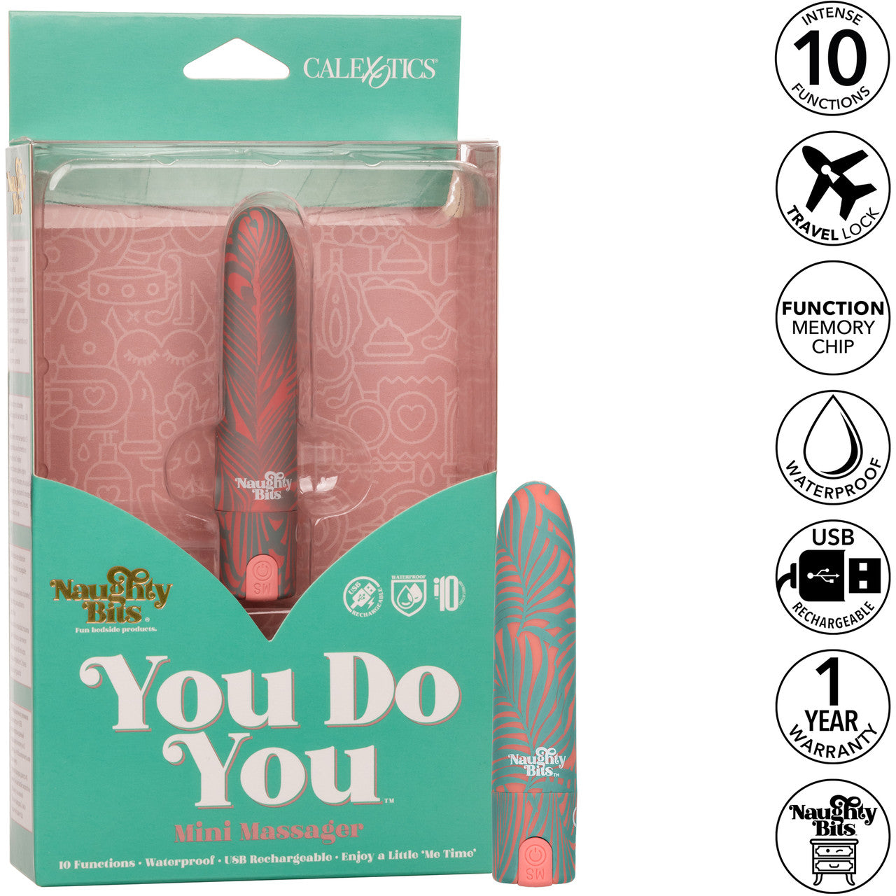 Naughty Bits You Do You Waterproof Rechargeable Mini Massager By CalExotics