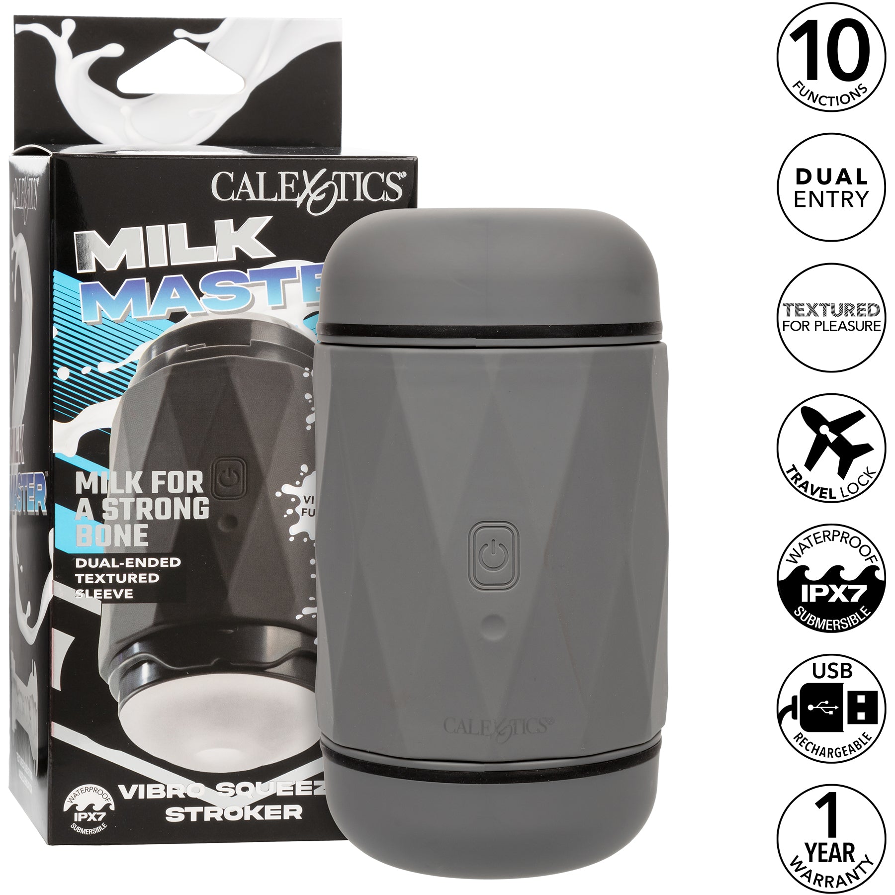 Milk Master™ Vibro Squeeze Stroker Penis Masturbator By CalExotics