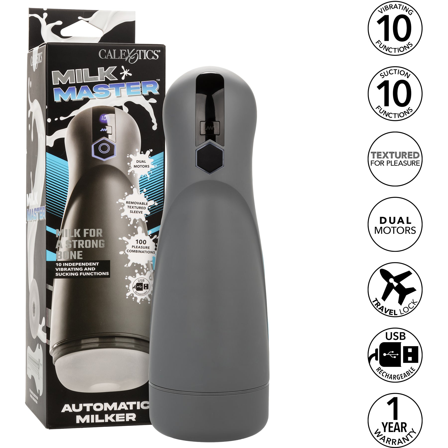 Milk Master™ Automatic Milker Vibrating Sucking Penis Masturbator By CalExotics