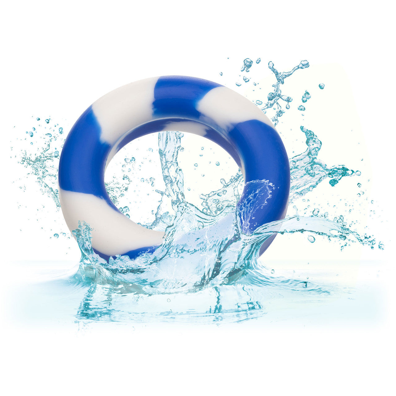 Admiral Silicone 2-Piece Cock Ring Set - Blue & White