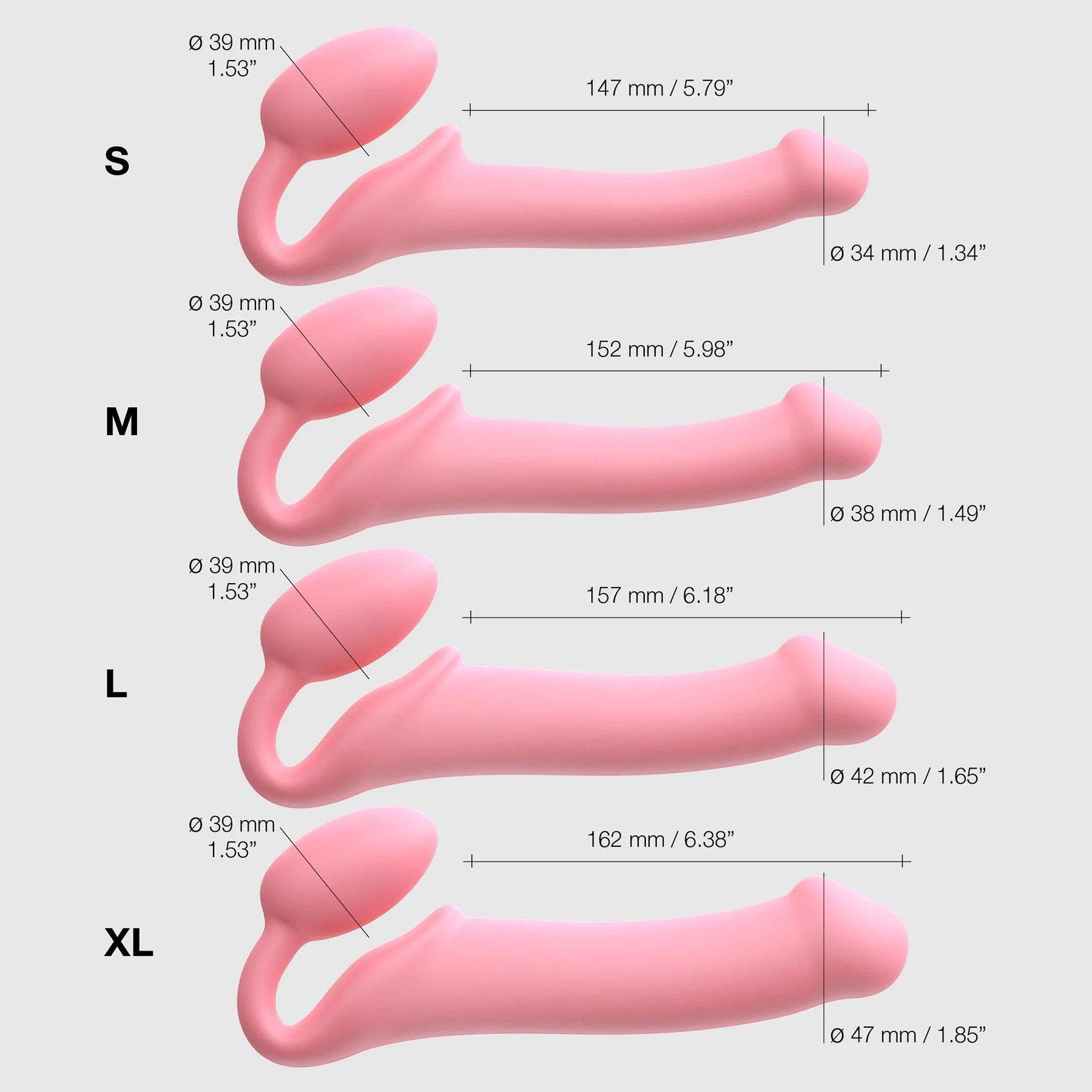 Strap-on-Me Silicone Strapless Strap-On - All Sizes