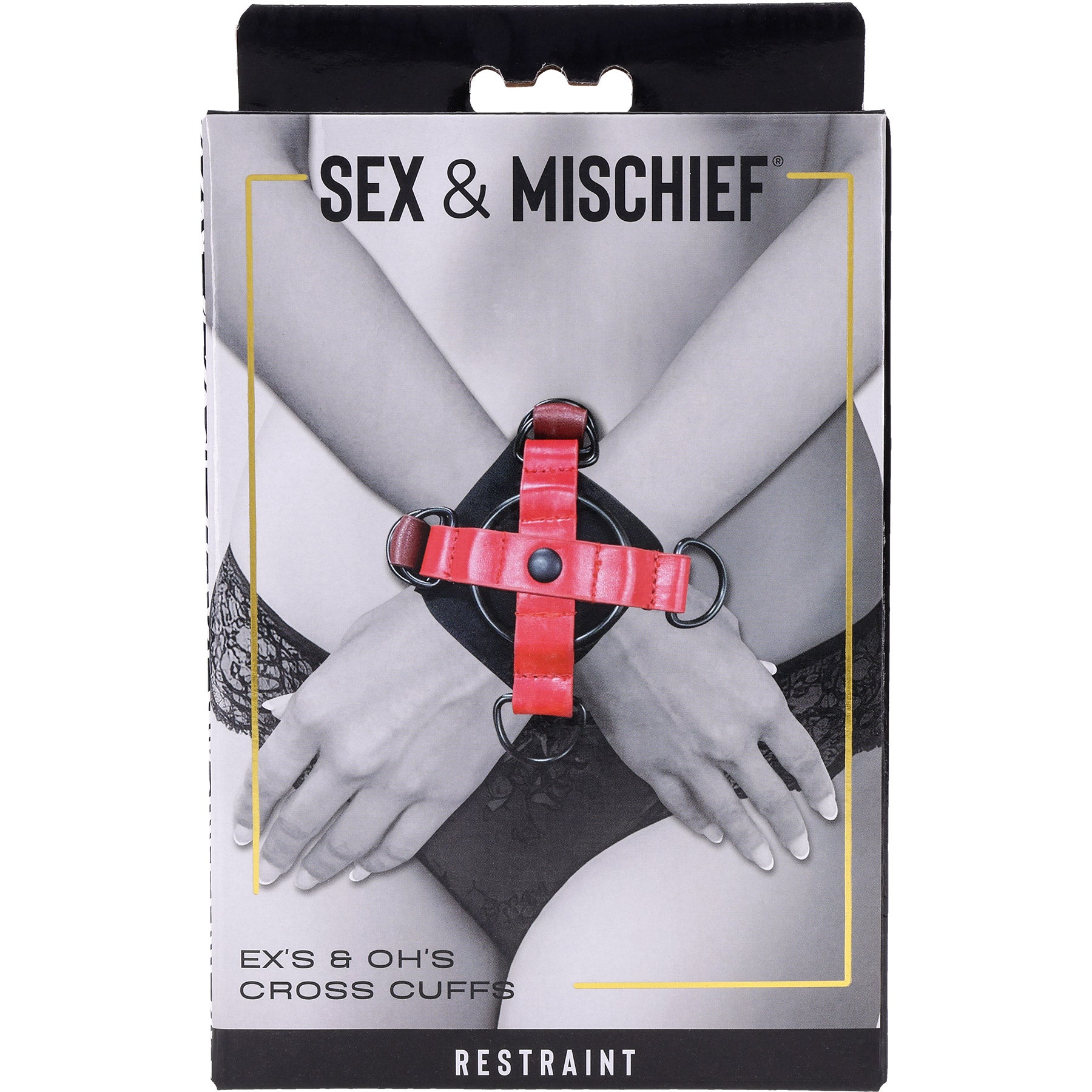 Sex & Mischief Ex's & Oh's Cross Cuffs By Sportsheets