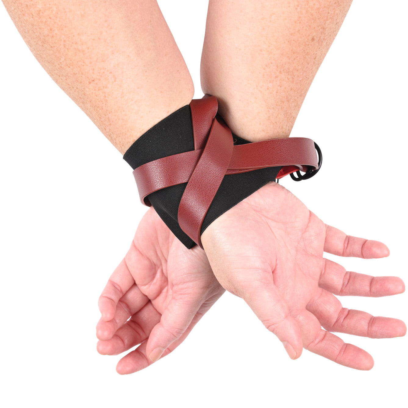 Sex & Mischief Ex's & Oh's Cross Cuffs By Sportsheets