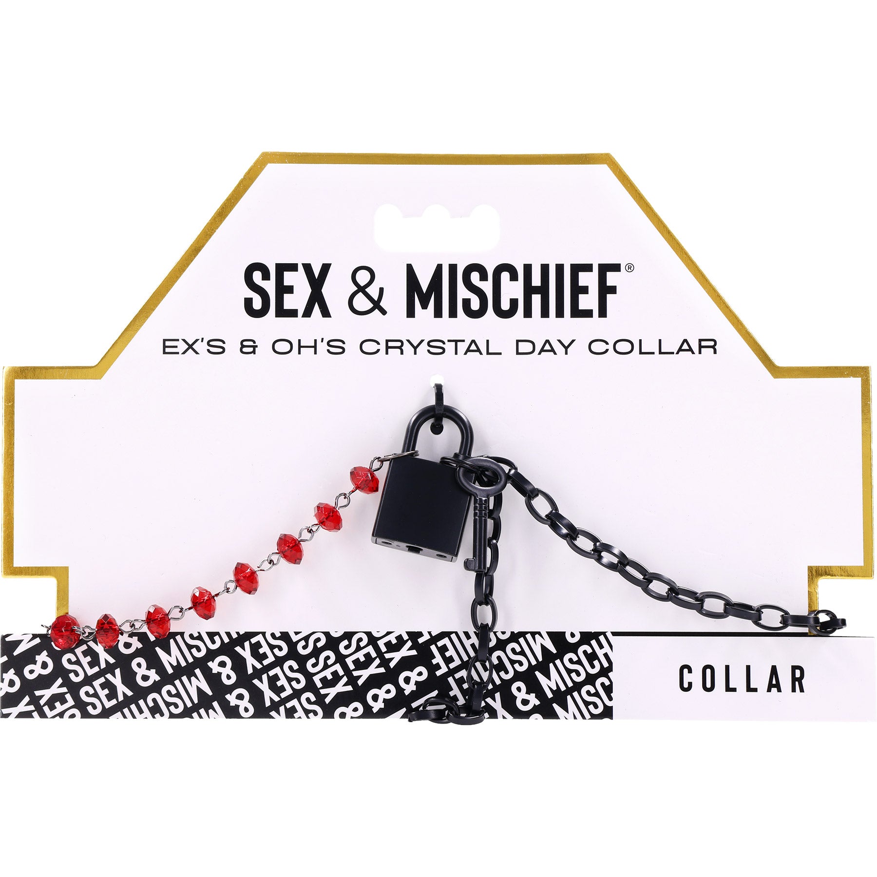 Sex & Mischief Ex's & Oh's Crystal Day Collar By Sportsheets