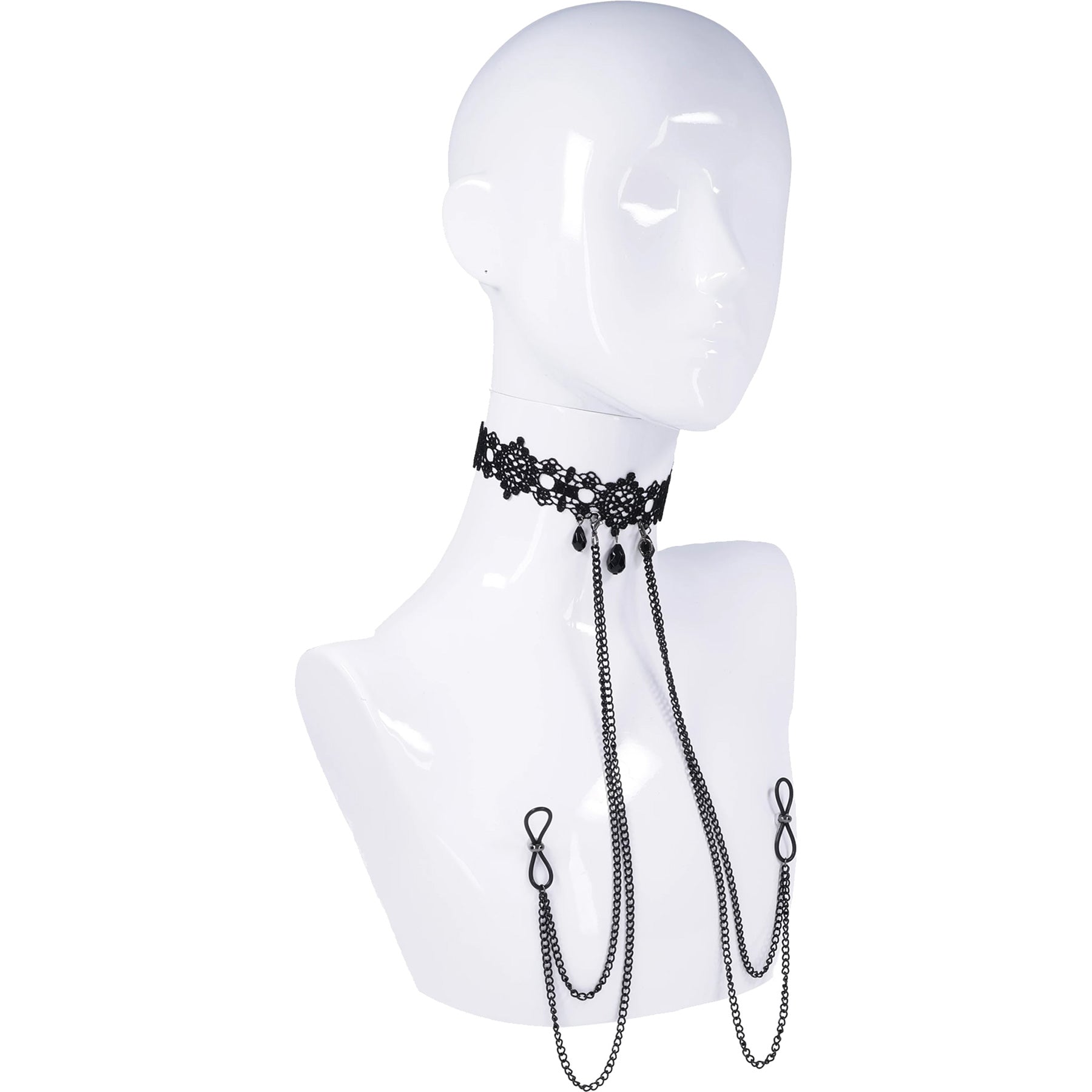 Sex & Mischief Lace Collar With Nipple Ties