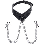 Velvet Noir Collar With Removable Nipple Clamps By Sportsheets