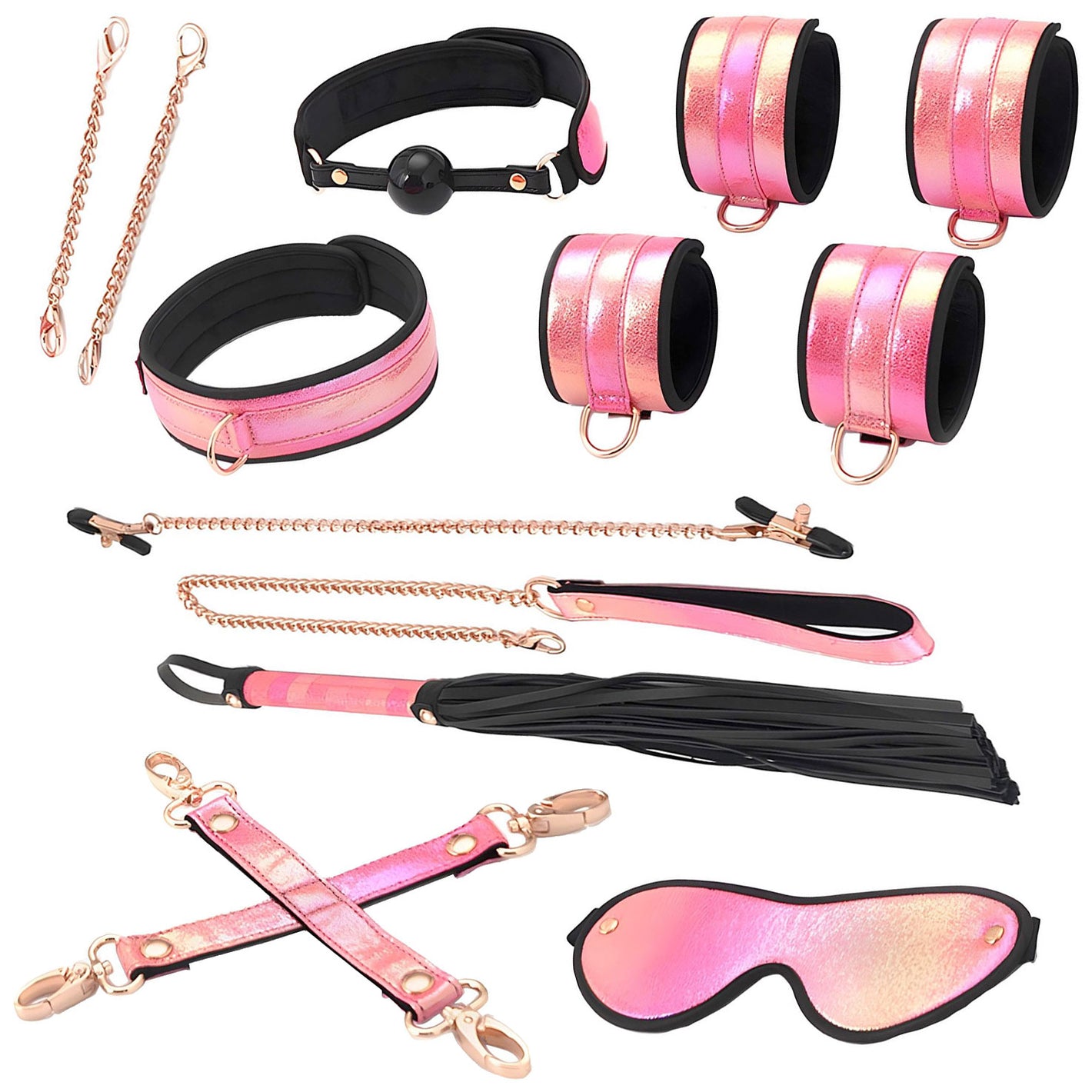 Vivid Sakura Glossy Pink 8 Piece Soft Bondage Kit By Liebe Seele