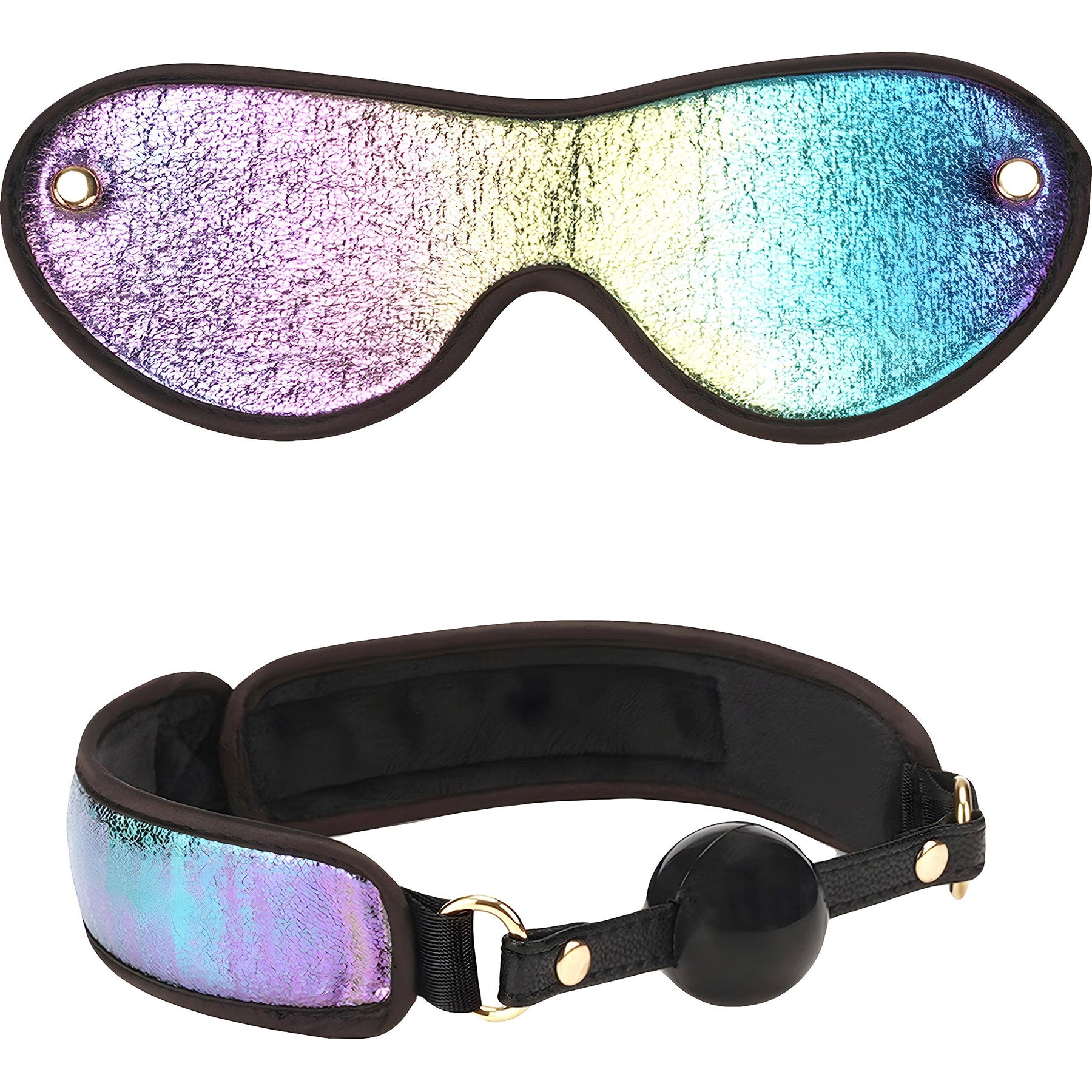 Vivid Rainbow Glossy Multicolor 8 Piece Soft Bondage Kit By Liebe Seele