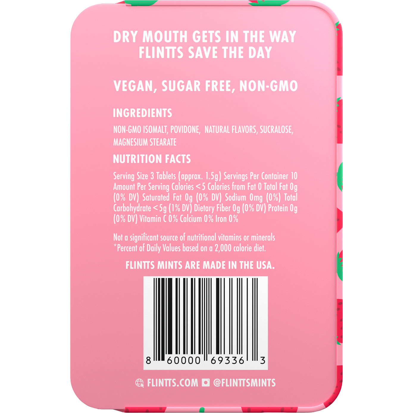 Flintts Mints Mouth Watering Oral Delights - Strawberry Magic