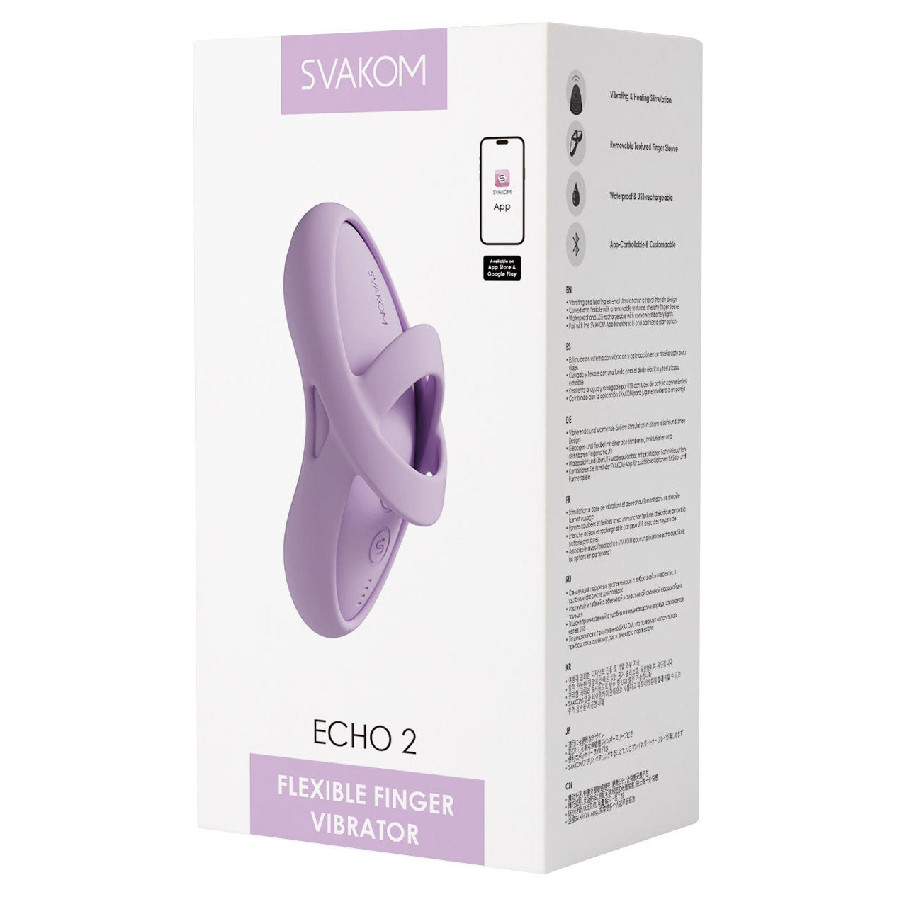 SVAKOM ECHO 2 Flexible Finger Vibrator - Pink Lilac
