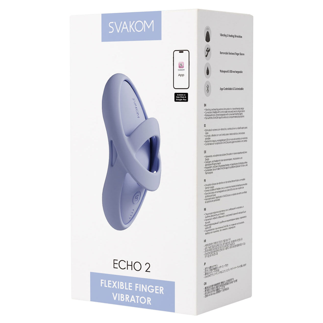 SVAKOM ECHO 2 Flexible Finger Vibrator - Sky Blue