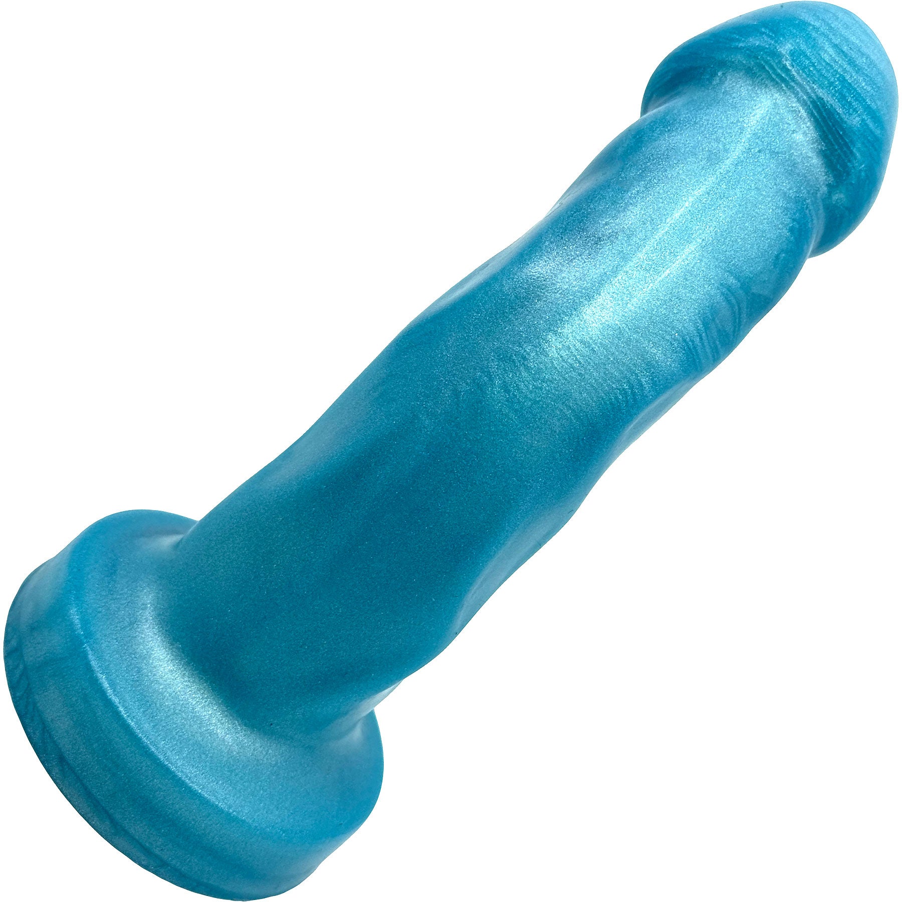 Splendid Dual-Density 6.5" Silicone Dildo By Uberrime - Medium, Mermaid Blue