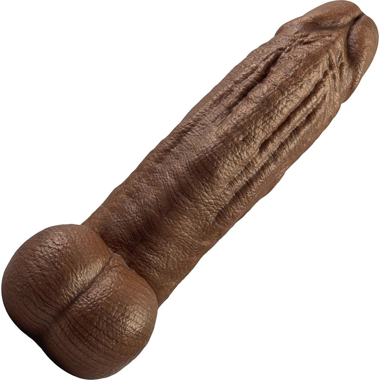 The Small Titan Platinum 6" Silicone Ultrarealistic Dildo With Balls By Uberrime - Chocolate