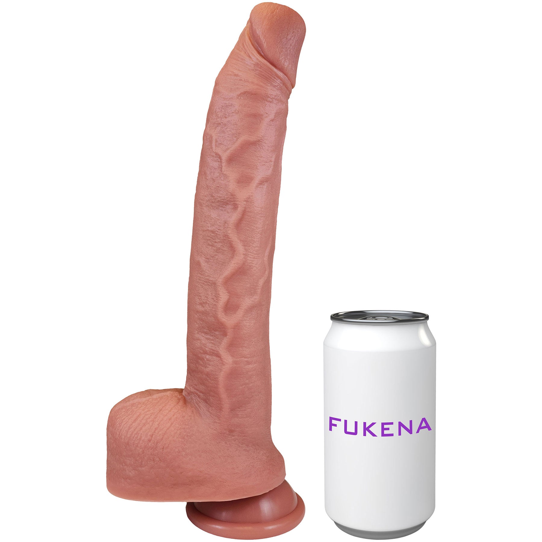 The Trucker 8.75 Inch Silicone Realistic Dual Density Dildo With Balls & Suction Cup Base By Fukena