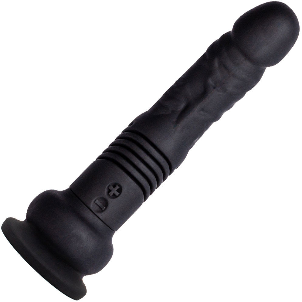 The Velvet Thruster Mini Teddy TX Ultra Powerful Thrusting Silicone Dildo - Black