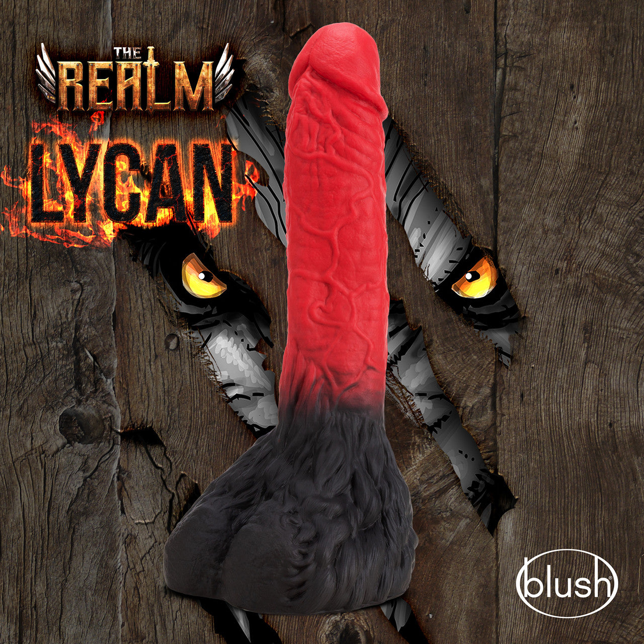 The Realm Lycan Silicone Lock On & Harness Compatible Werewolf Dildo - Red