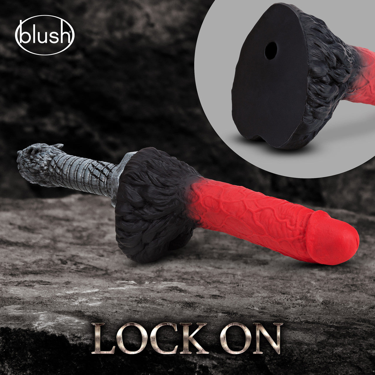 The Realm Lycan Silicone Lock On & Harness Compatible Werewolf Dildo - Red