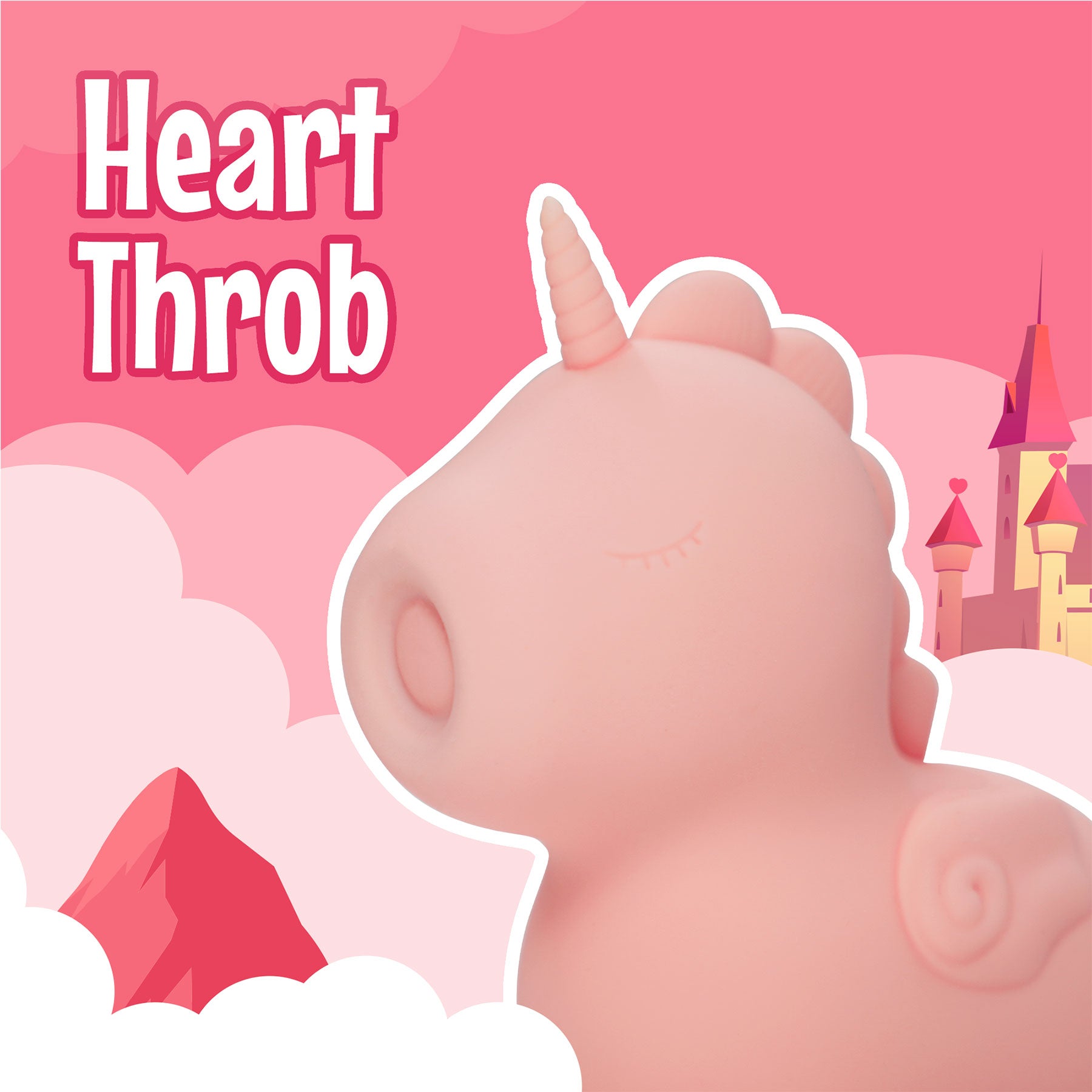Unihorn Heart Throb Pulsing Silicone Clitoral Vibrator - Pink