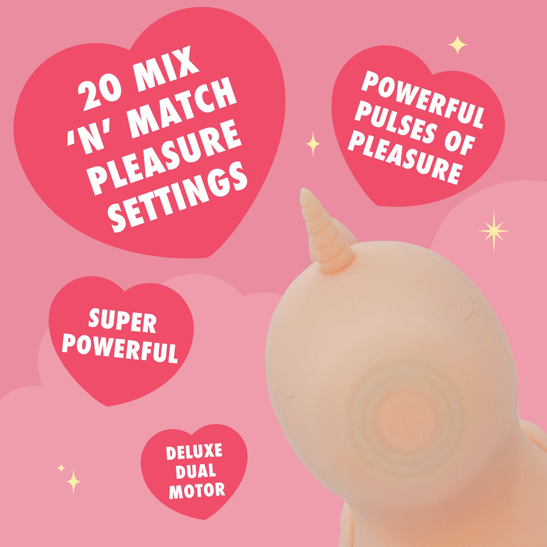 Unihorn Heart Throb Pulsing Silicone Clitoral Vibrator - Pink