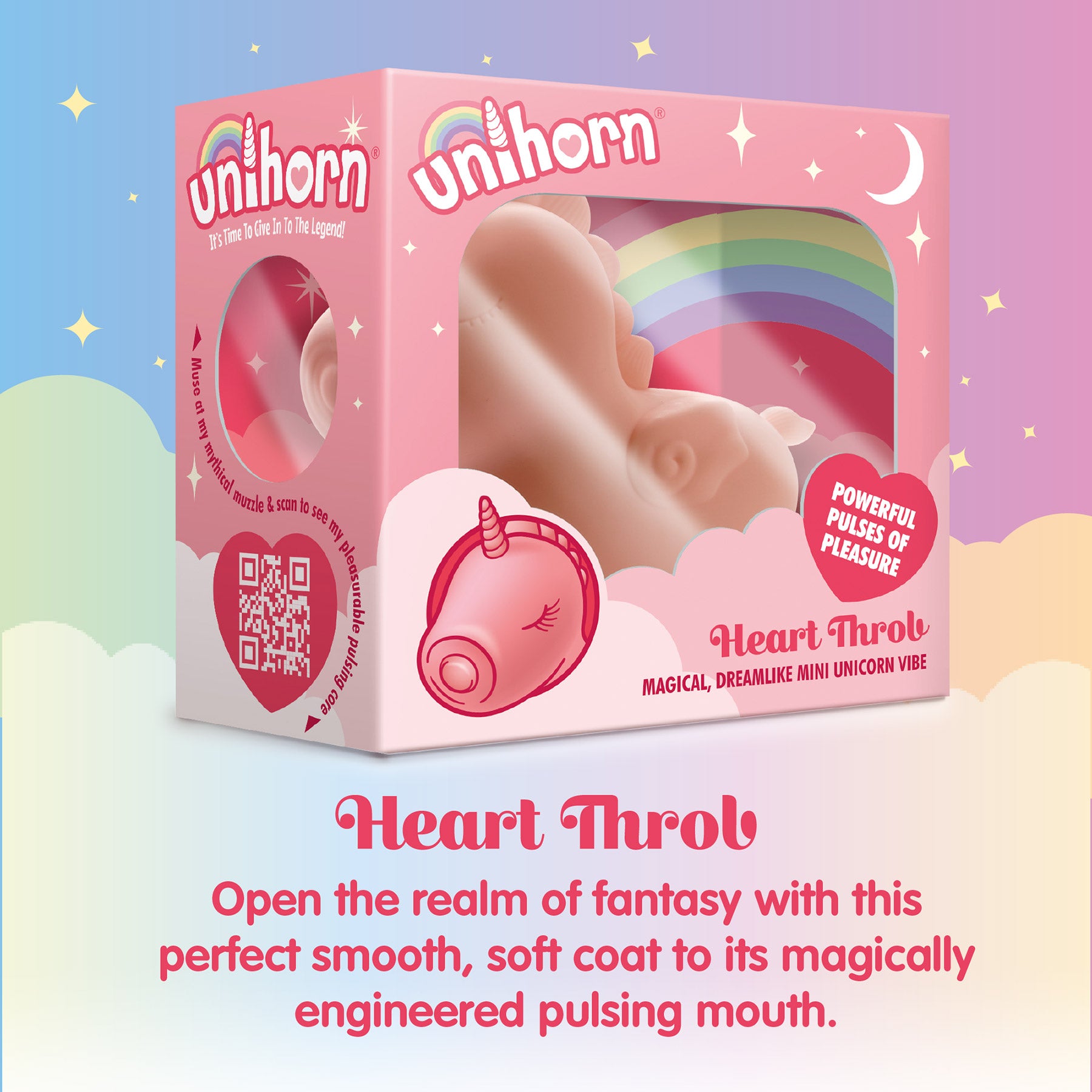 Unihorn Heart Throb Pulsing Silicone Clitoral Vibrator - Pink