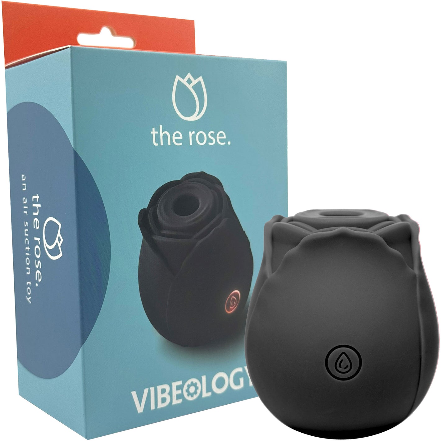 The Rose Rechargeable Clitoral Pressure Wave Stimulator By Vibeology - Black