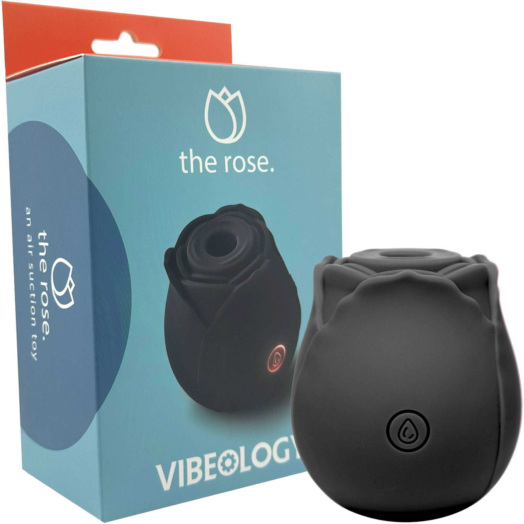 The Rose Rechargeable Clitoral Pressure Wave Stimulator By Vibeology - Black