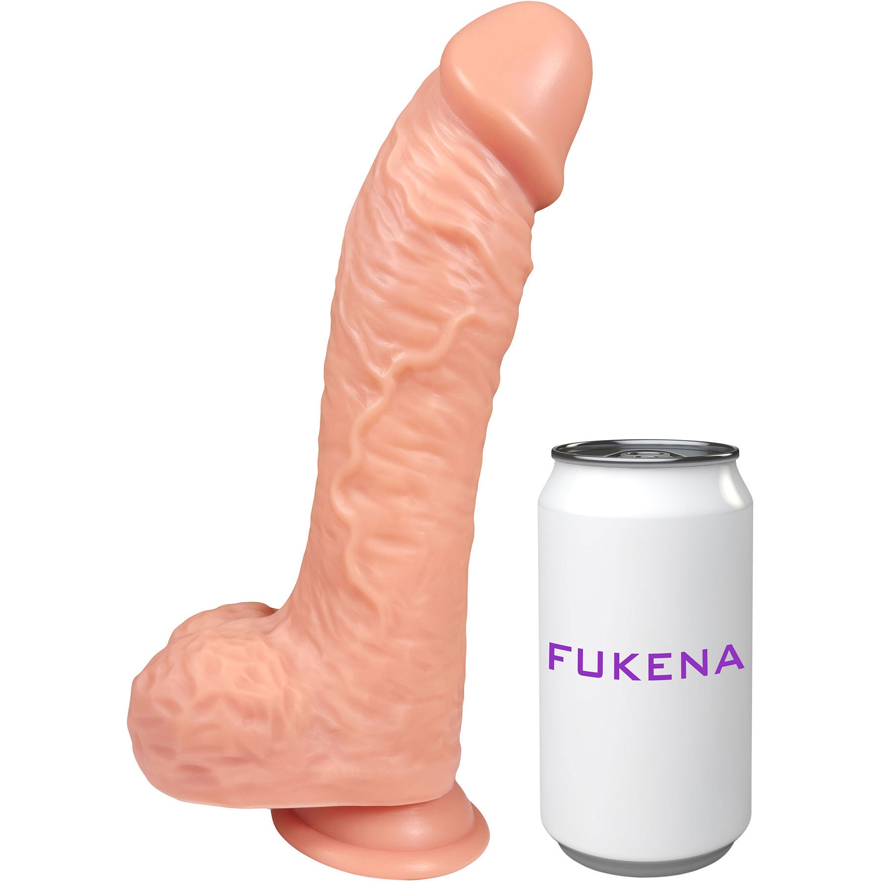 The Viking 8 Inch Silicone Realistic Dual Density Dildo With Balls & Suction Cup Base By Fukena