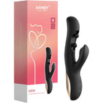 Honey Play Box GEM Sensing App Enabled Twin Balls Rabbit Vibrator - Black