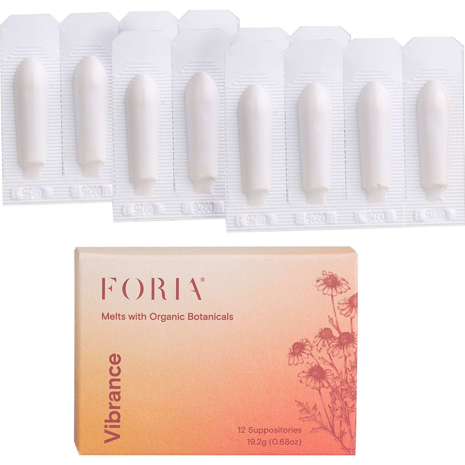 Foria Vibrance Melts with Organic Botanicals 12 Suppositories