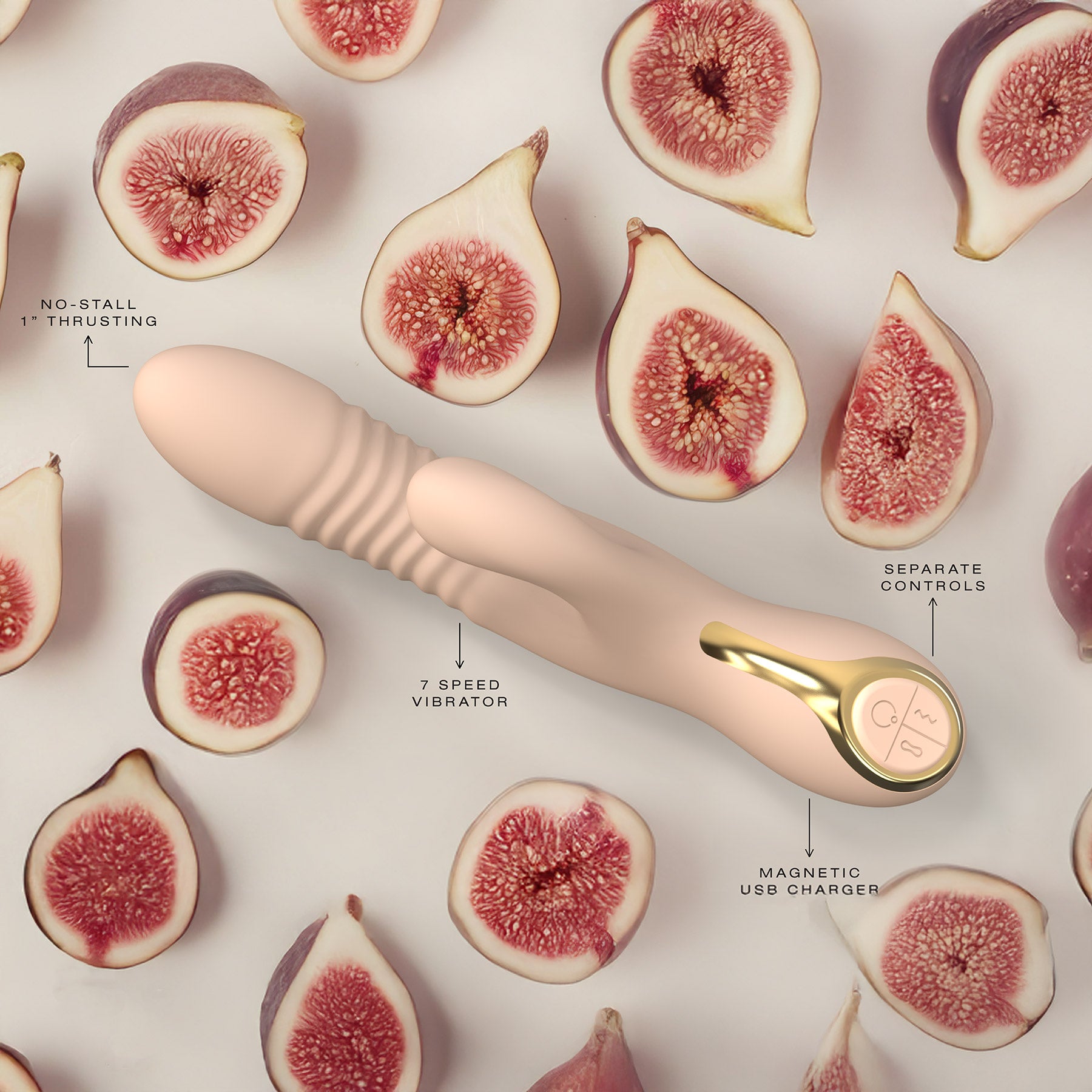 Velvet Thruster VC100 Rabbit Thrusting Dual Stimulation Silicone Vibrator