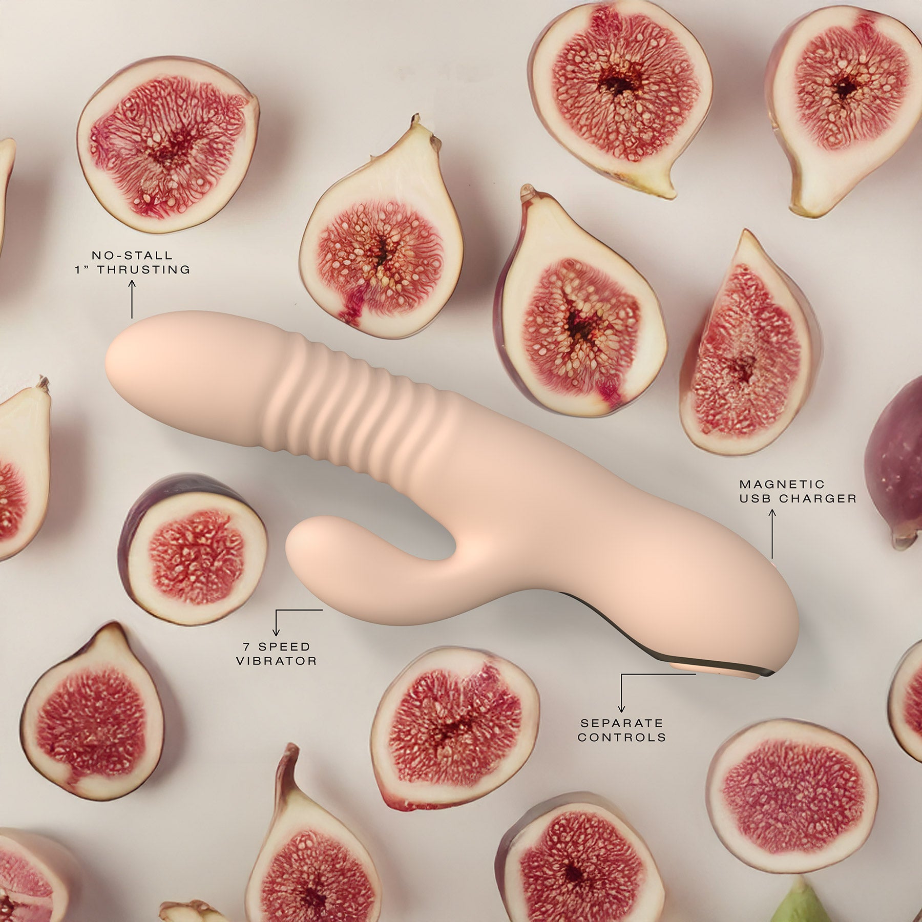 Velvet Thruster VC100 Rabbit Thrusting Dual Stimulation Silicone Vibrator