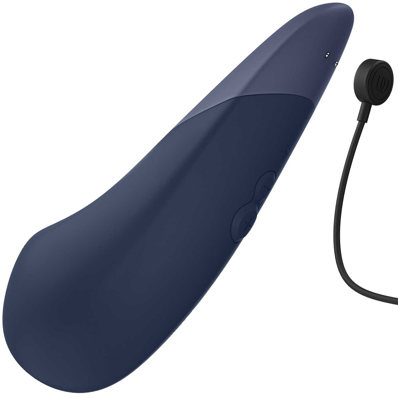 Womanizer Vibe Ultra Quiet Rumbly Silicone Lay-On Vibrator - Dark Blue